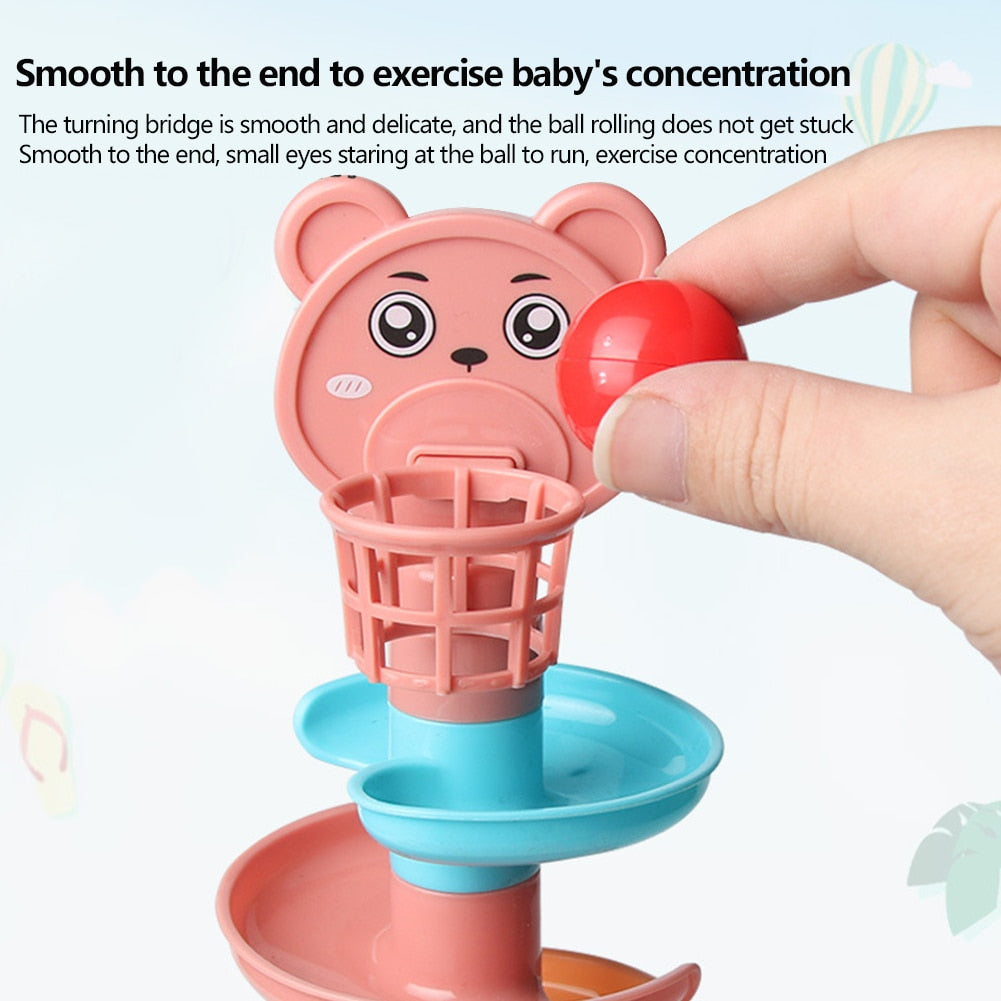 Baby Puzzle Track Turn Around Track Rolling Ball Mental Sliding Ball Tower