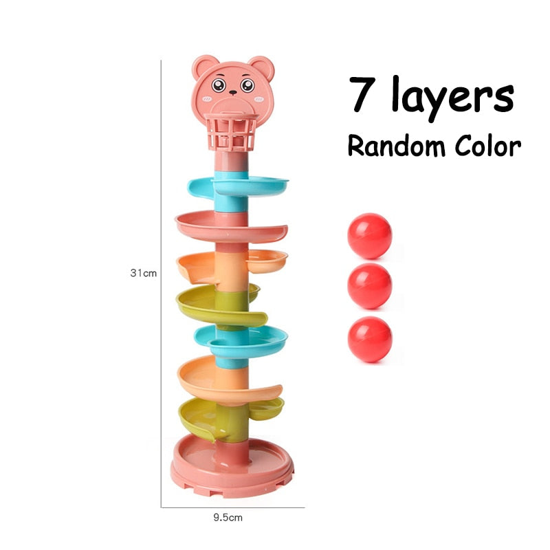 Baby Puzzle Track Turn Around Track Rolling Ball Mental Sliding Ball Tower