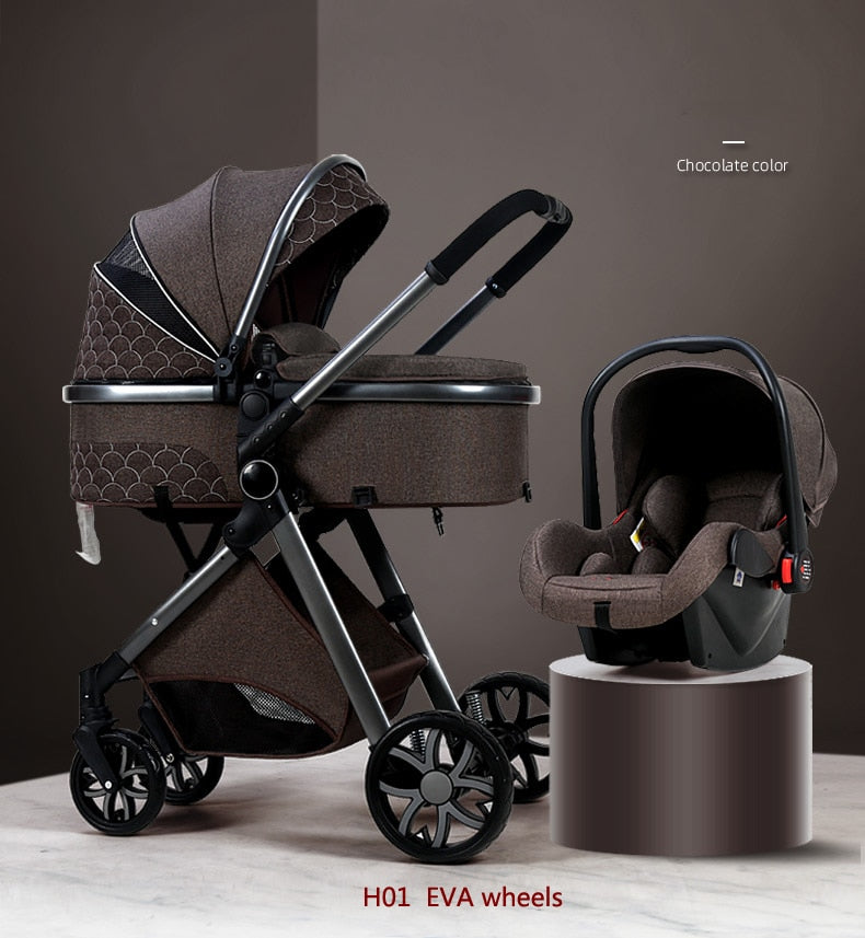 3 in 1 baby stroller Luxury High Landscape baby pram portable baby pushchair
kinderwagen Baby Bassinet Foldable baby car