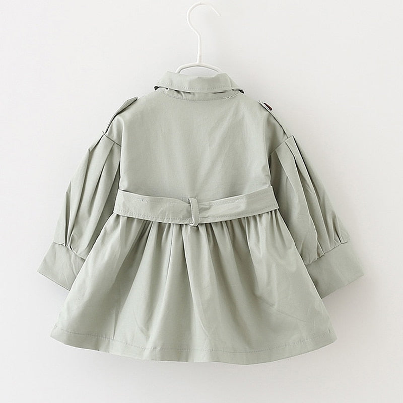 Fashion Baby Coat with Belt Autumn Spring Baby Girl Clothes