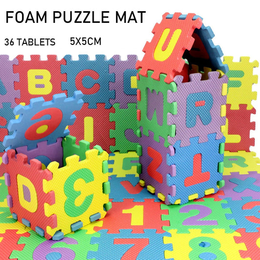 36pcs Number Alphabet Letter 3D Puzzle Soft Floor Mat