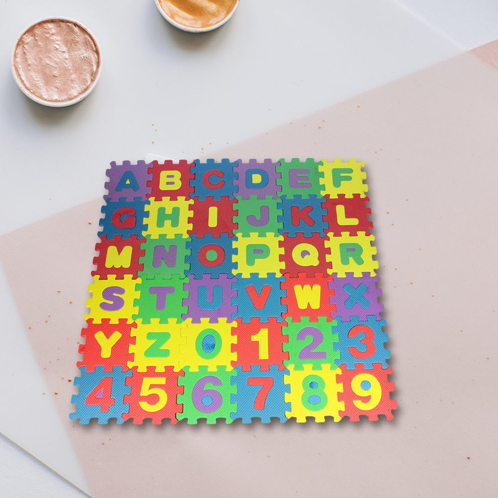 36pcs Number Alphabet Letter 3D Puzzle Soft Floor Mat