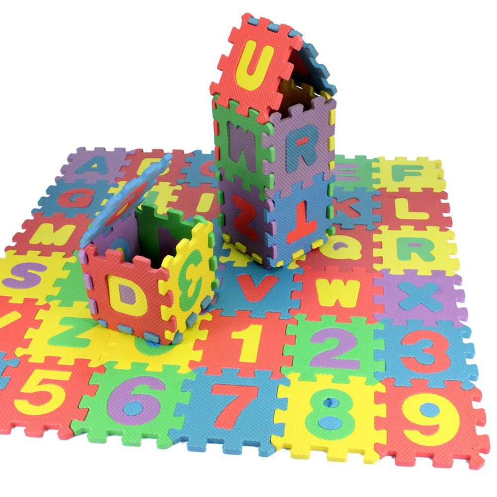 36pcs Number Alphabet Letter 3D Puzzle Soft Floor Mat