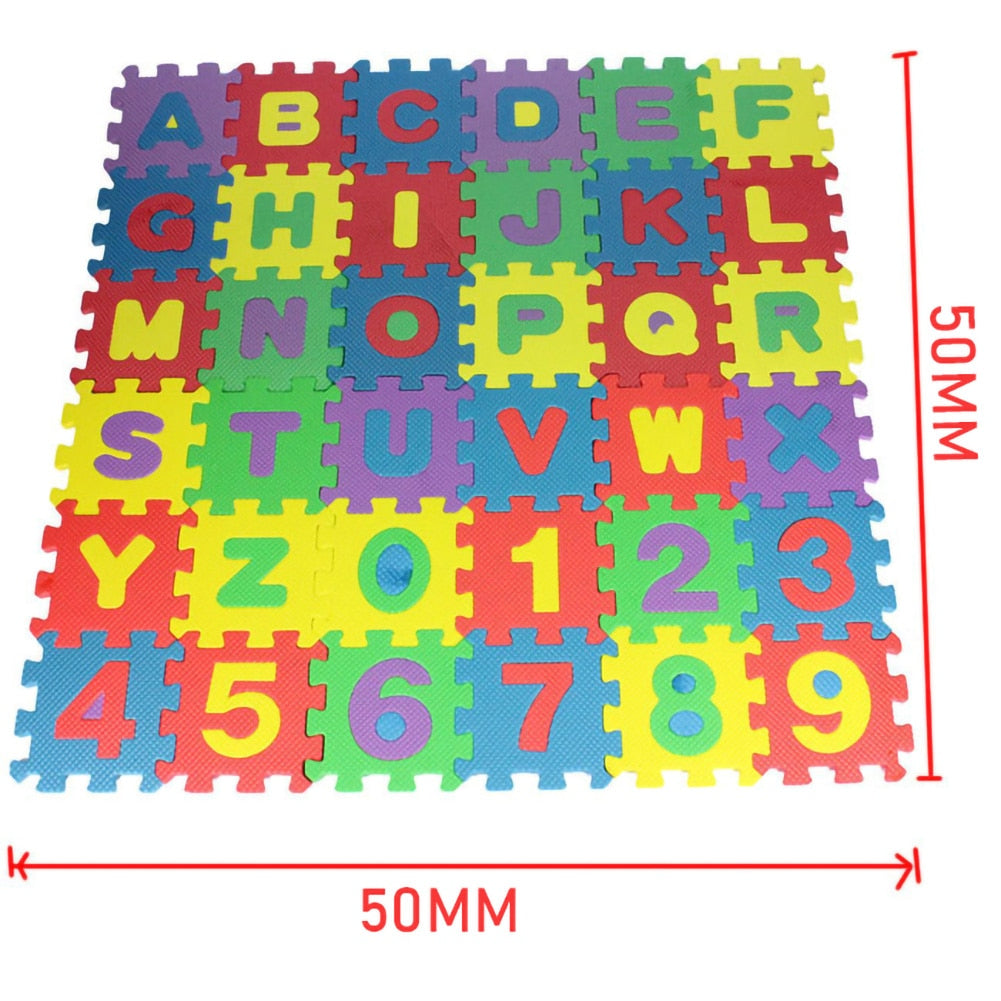 36pcs Number Alphabet Letter 3D Puzzle Soft Floor Mat