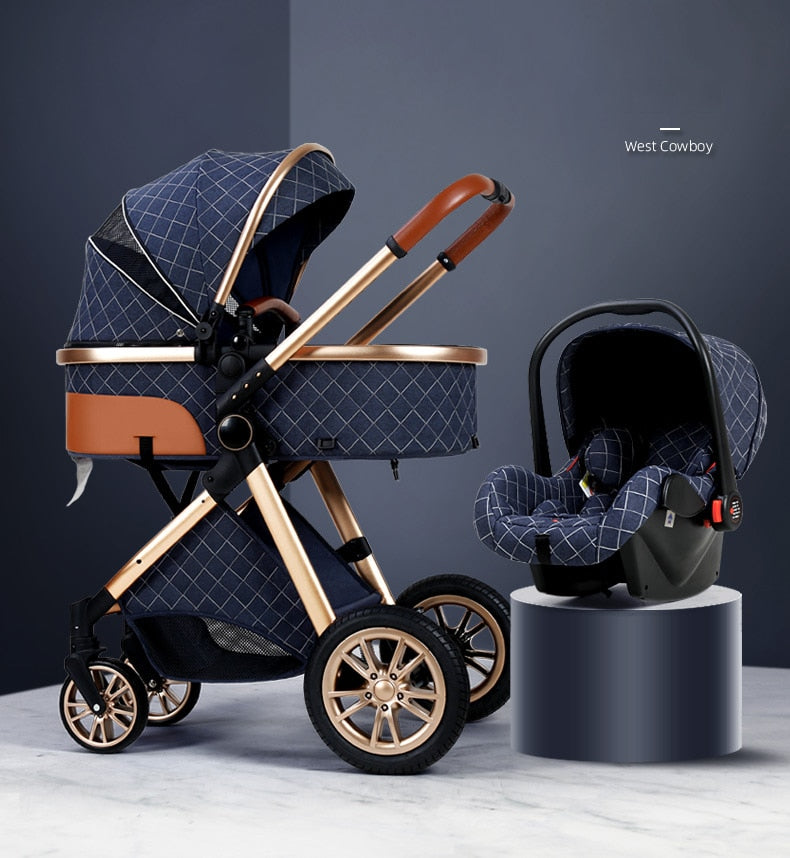 3 in 1 baby stroller Luxury High Landscape baby pram portable baby pushchair 
kinderwagen Baby Bassinet Foldable  baby car