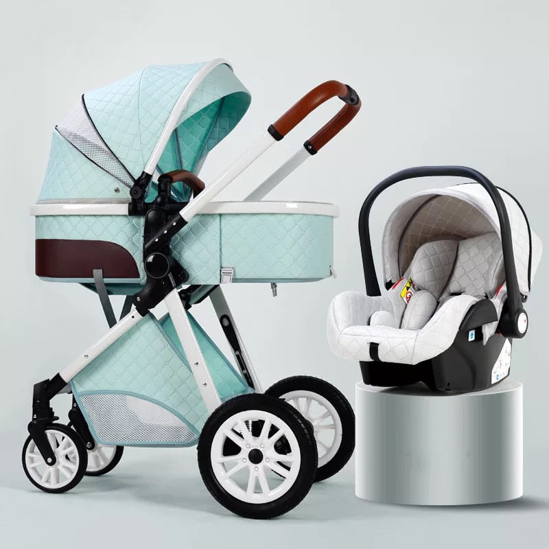 3 in 1 baby stroller Luxury High Landscape baby pram portable baby pushchair 
kinderwagen Baby Bassinet Foldable  baby car