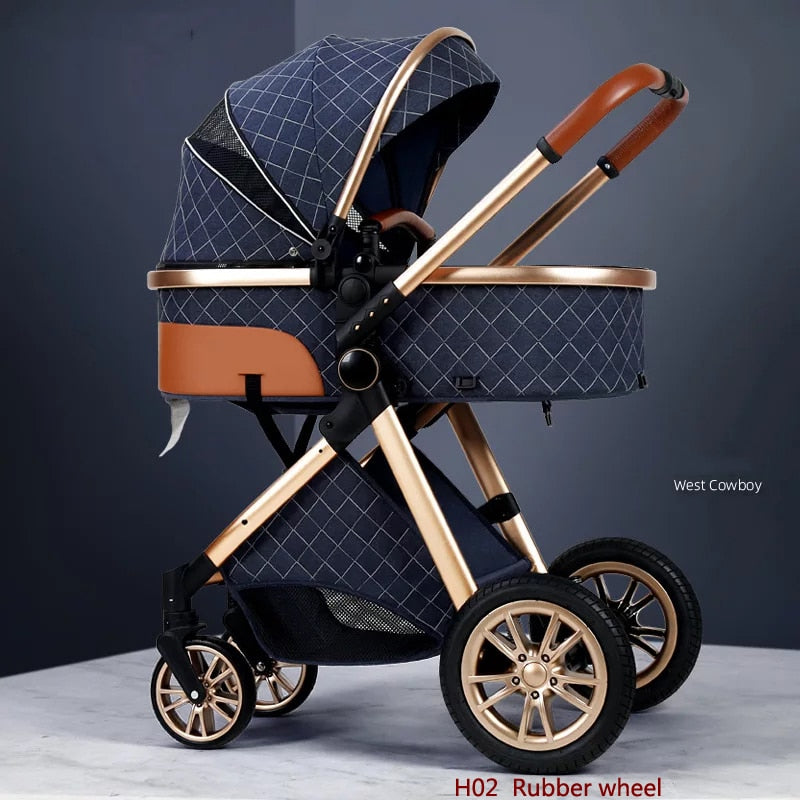 3 in 1 baby stroller Luxury High Landscape baby pram portable baby pushchair 
kinderwagen Baby Bassinet Foldable  baby car