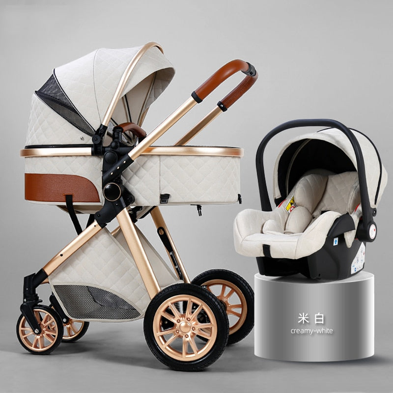 3 in 1 baby stroller Luxury High Landscape baby pram portable baby pushchair 
kinderwagen Baby Bassinet Foldable  baby car