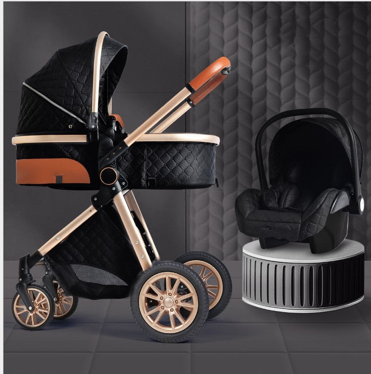 3 in 1 baby stroller Luxury High Landscape baby pram portable baby pushchair 
kinderwagen Baby Bassinet Foldable  baby car