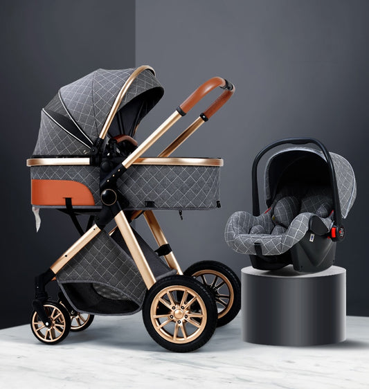 3 in 1 baby stroller Luxury High Landscape baby pram portable baby pushchair 
kinderwagen Baby Bassinet Foldable  baby car