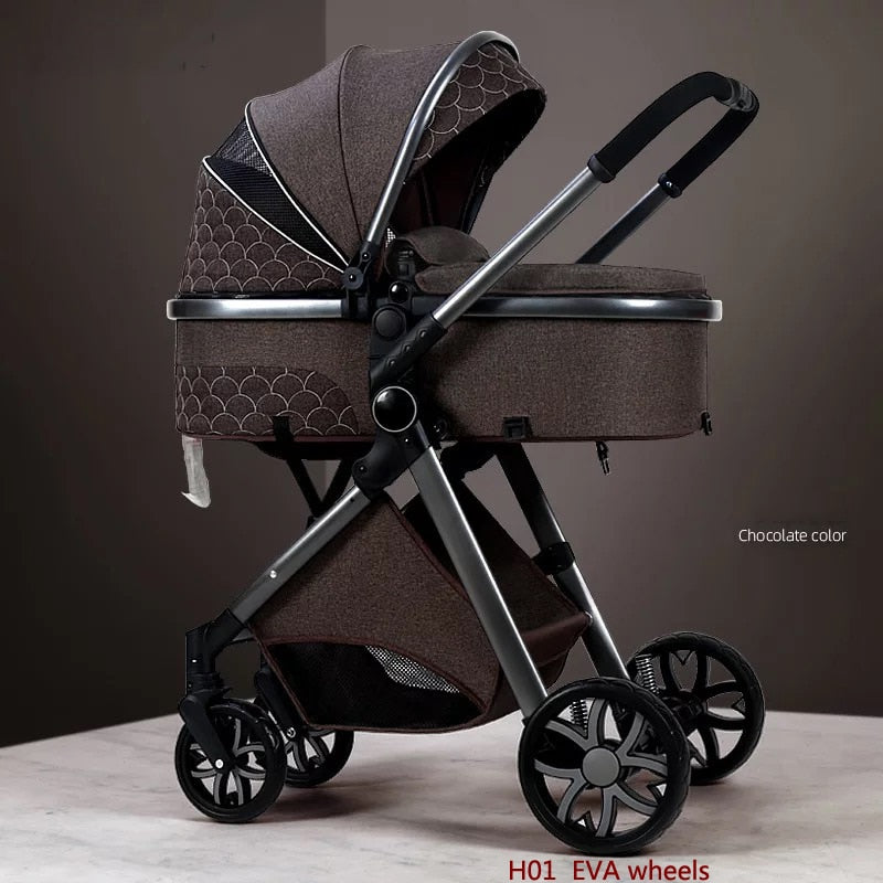 3 in 1 baby stroller Luxury High Landscape baby pram portable baby pushchair 
kinderwagen Baby Bassinet Foldable  baby car