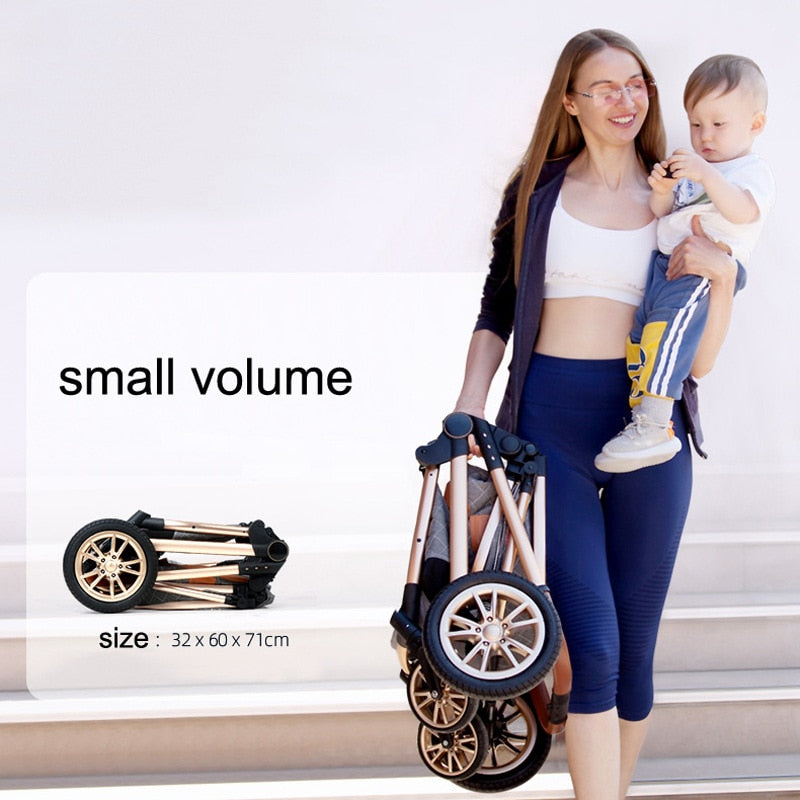 3 in 1 baby stroller Luxury High Landscape baby pram portable baby pushchair 
kinderwagen Baby Bassinet Foldable  baby car