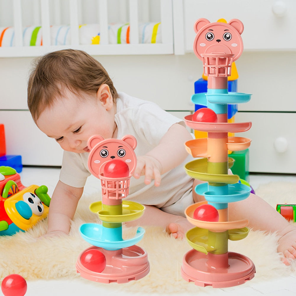 Baby Puzzle Track Turn Around  Track Rolling Ball Mental Sliding Ball Tower