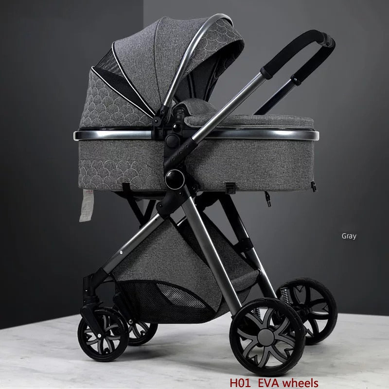 3 in 1 baby stroller Luxury High Landscape baby pram portable baby pushchair 
kinderwagen Baby Bassinet Foldable  baby car