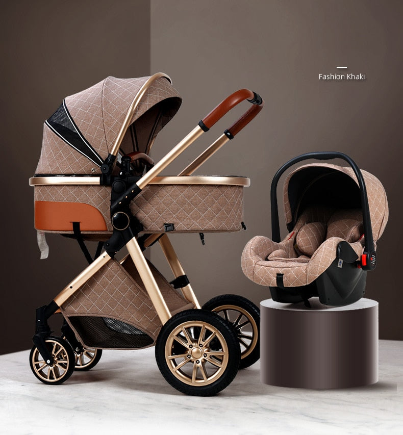 3 in 1 baby stroller Luxury High Landscape baby pram portable baby pushchair 
kinderwagen Baby Bassinet Foldable  baby car