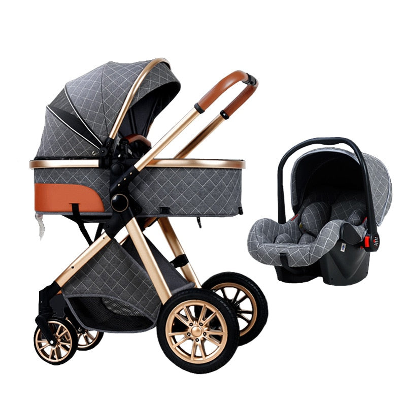 3 in 1 baby stroller Luxury High Landscape baby pram portable baby pushchair 
kinderwagen Baby Bassinet Foldable  baby car